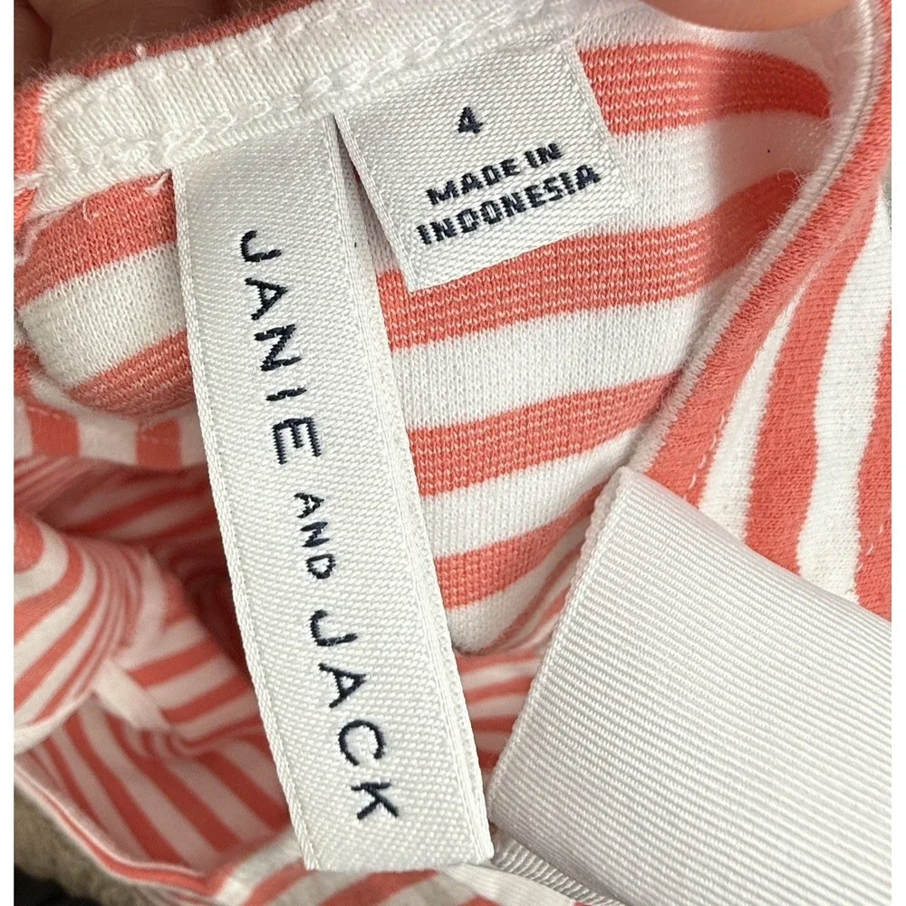Janie and Jack Lot Size 4T Dress Romper Stripes Nautical Stripes USA Cute Girly‎
